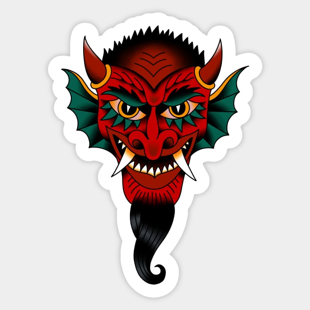 Devil Head Sticker by InkedEagle